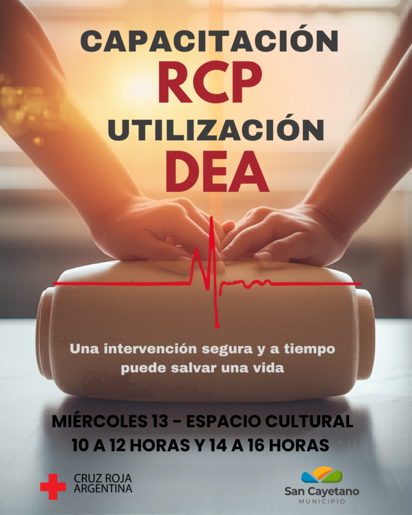 Salud Pública: Dictarán capacitaciones gratuitas de RCP y manejo de DEA en el Espacio Cultural