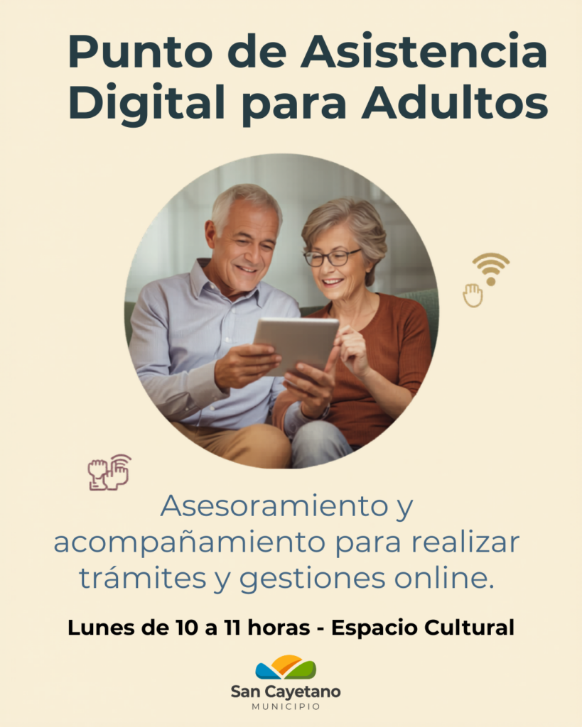 Inauguran un Punto de Asistencia Digital para Adultos Mayores en el Espacio Cultural